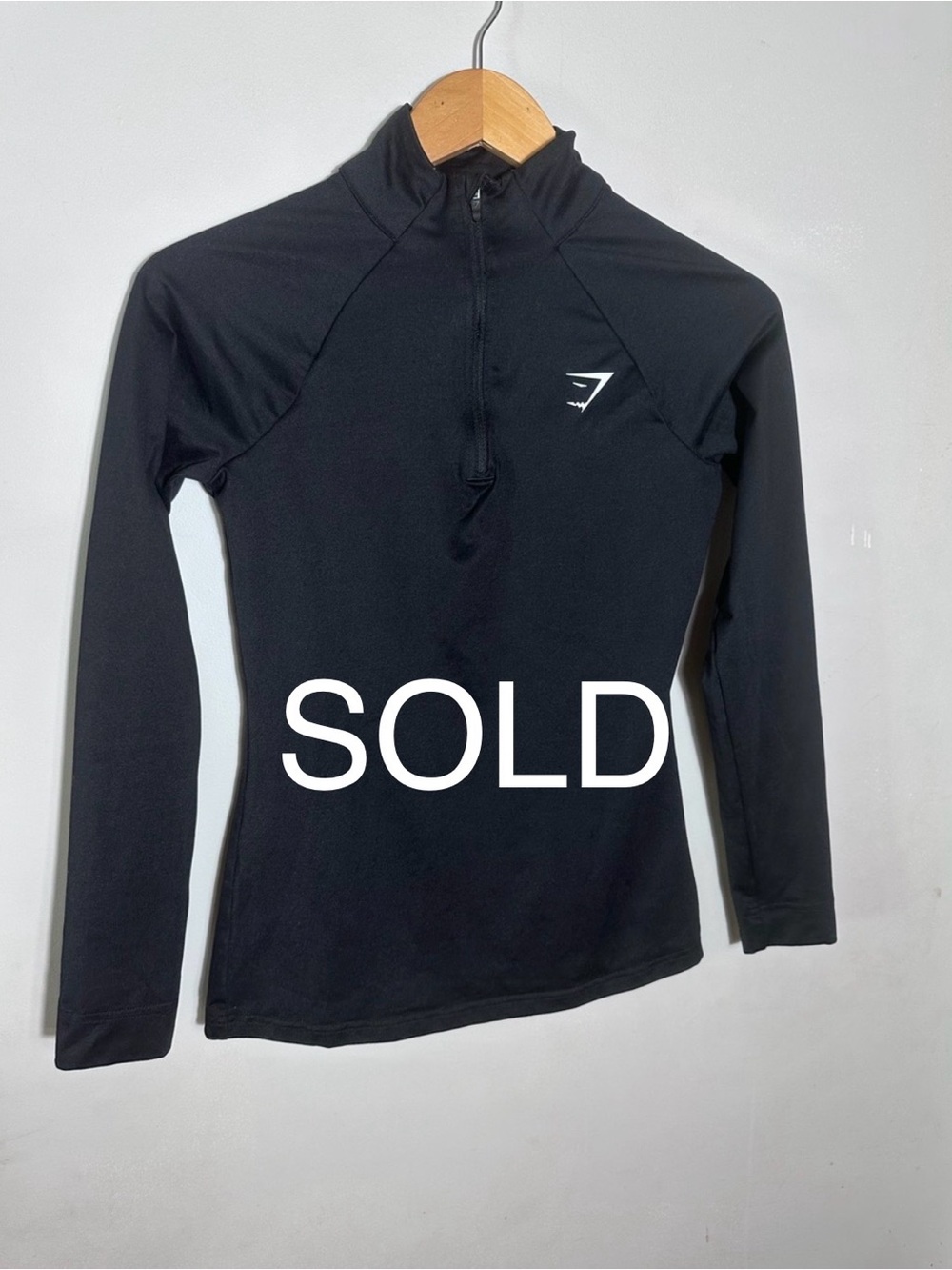 SOLD Gymshark Black Long-Sleeve Quarter-Zip Performance Top